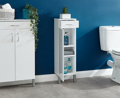 MORITZ RANGE BATHROOM 1 DOOR 1 DRAWER SLIM CHEST CABINET CUPBOARD STORAGE UNIT