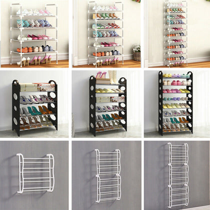 4/6/8/10 Tier Stackable Shoe Storage Rack Stand Shelf Organiser Holder Over Door