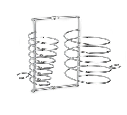 Chrome Wall Mounted Hair Dryer & Straighteners Holder Storage with Cable Tidy
