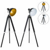 Tripod Floor Lamp Retro Studio Lampshade Reading Light Wooden Legs Adjustable