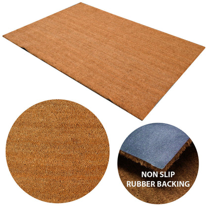 Industrial Coir Mat Extra Large Indoor Outdoor Entrance Matting - 100cm x 150cm