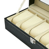 MENS 6 10 12 GRIDS PU LEATHER WATCH DISPLAY CASE COLLECTION STORAGE HOLDER BOX