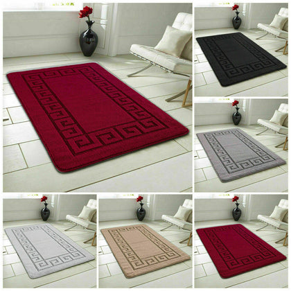 NON SLIP ROCCO PLAIN RUGS LIVING ROOM BEDROOM HALLWAY RUG /MAT/ RUNNER