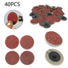 40x 2'' 50mm Sanding Discs Pad 24/60/80/120 Grit Abrasive Roll Lock UK