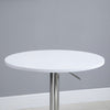 Adjustable Height Round Bar Table w/ Swivel Top Metal Frame White
