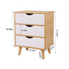 3 Drawer Wooden Bedside Table Cabinet Nightstand Storage Bedroom Furniture