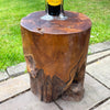 Teak Root Block Table Round Stool Hand Carved Wood Side End Lamp Furniture Stand