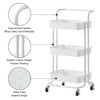 3 Tier Slim Kitchen Storage Trolley Cart Rack Tray Shelf Rolling Wheel W/ Handle