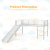 Kids Single Loft Bed Children Mid Sleeper Bunk Bed W/ Slide & Safety Guardrails