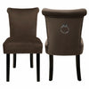 Set of 2 Velvet Dining Chair with Knocker/Ring Back Dining Room Kitchen Chairs