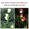 LED Solar 3-Tulip Flower Light Outdoor Waterproof Garden Lawn Stake Lamp UK