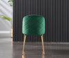 2X Morden Velvet Fabric Dining Chairs Metal Brass Legs Kitchen Padded Seat Green