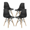 Set of 4 Dining Eiffel Chairs Retro Wooden Legs Office Kitchen Lounge Chair UK