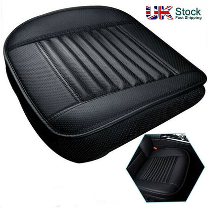 Car Front Seat Chair Cushion PU Leather Soft Pad Cover Black Protector Mat