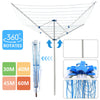 ROTARY AIRER 50M OUTDOOR 4 ARM CLOTHES WASHING LINE DRYER GROUND SPIKE