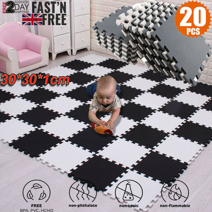 20 Pcs Large Eva Foam Mat Mats Soft Floor Tiles Interlocking Play Kids Baby P84