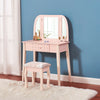 Large Dressing Table Makeup Vanity Desk Drawers W/ LED Lights Mirror & Stool
