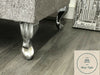 Luxury Storage Box | Ottoman Box Cube Lid with Chrome Legs - Chenille Fabric