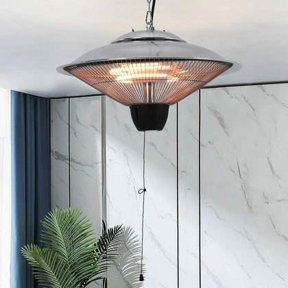 1.5KW Patio Ceiling Heater Hanging Indoor Tent Halogen Outdoor Electric PullCord