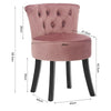 Bedroom Velvet/Linen Button Dressing Chair Cushiony Seat Piano Stool Wooden Legs