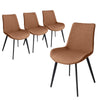 JIEXI Set of 2/ 4 Modern PU Leather Armless Chairs Dining Kitchen Room Steel Leg