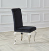 Louis Black Velvet High Seat Dining Chairs with Stainless Steel Chrome Legs Chic