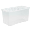 Wham Plastic Storage Shelf Box Stackable Containers Clear With Secure Clip Lid