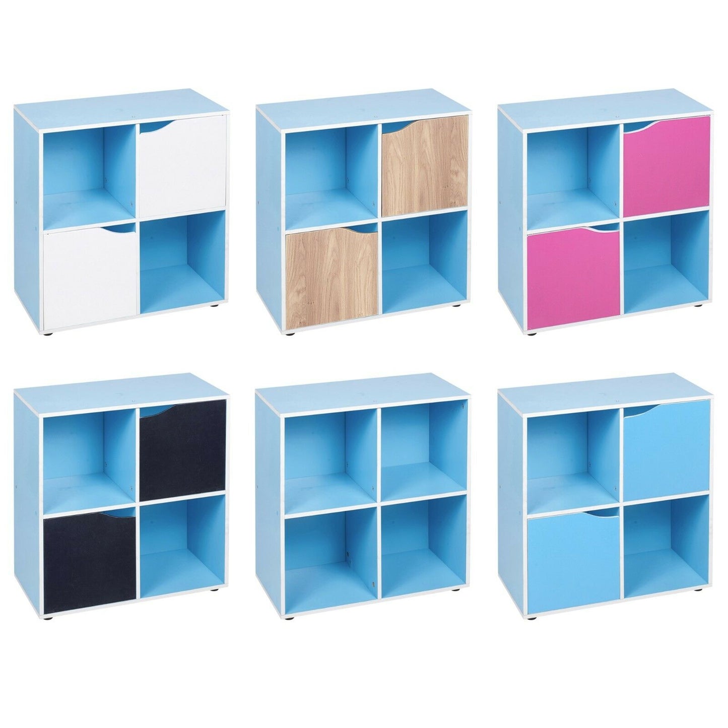 4 6 9 Cube Wooden Bookcase Shelving Display Shelves Storage Unit Wood Shelf Door