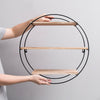 Rustic Wooden Floating Shelves Industrial Metal Wall Shelf Rack Storage Display