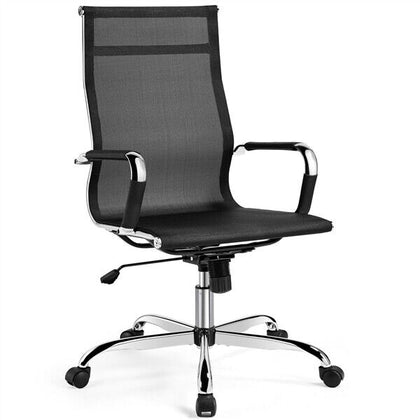 Home Office Chair High Back Computer Mesh Chair with Arms for Study Work Black