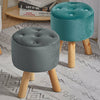 Luxury Padded Wooden Footstool Ottoman Square/Round Pouffe Stool Wood 4 Legs UK