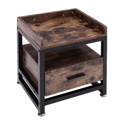 Vintage Sofa Side End Table Small Coffee Table With Drawer Bedroom Night Stand