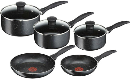 Tefal Origins Non-stick Stone effect 5pc Cookware Saucepan Pots and Pans set