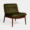 Preowned Olive Crane Buttoned Lounge Chair Modern Velvet Pleated Armchair