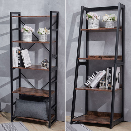Ladder Shelf Bookcase 3/4 Tier Display Storage Shelving Unit Corner Plant Stand