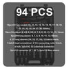 94pc 1/4" 1/2" Socket Ratchet Screwdriver Bit Tool Set with Case for Car Repair