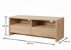 Modern TV Unit Stand 120cm Media Cabinet 2 Drawers + Shelf Oak Effect