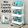 3 Tier Slim Kitchen Storage Trolley Cart Rack Tray Shelf Rolling Wheel W/ Handle