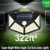 4X 100LED Solar Power PIR Motion Sensor Wall Light Outdoor Garden Security Lamps