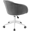 Velvet Swivel Office Chair Adjustable Height Thick Padded Seat Chair W/ Armrest