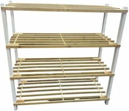 2 3 4 TIER SHOE RACK NATURAL Bamboo FOOTWEAR STORAGE UNIT