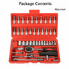 46Pcs 1/4" Screwdriver Drive Socket Set Tool Ratchet Bit Torx Hex Screw Steel UK