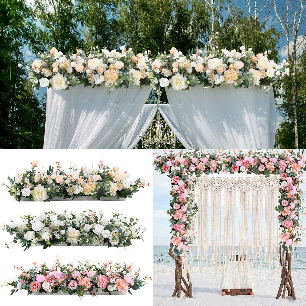 100/50cm Artificial Fake Rose Flower Row Wedding Arch Stage Wall Party DIY Decor