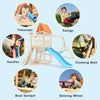 Kids Wooden Swings Slide Set Climbing Wall Frame Garden Play With Slide Sandpit