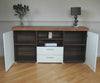 Large 2 Door 2 Drawer Sideboard Black White Grey Cupboard TV Cabinet Furniture