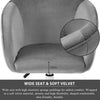 Velvet Swivel Office Chair Adjustable Height Thick Padded Seat Chair W/ Armrest