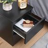 Modern Black Bedside Table Cabinet w/2 Drawers Nightstand Storage Furniture