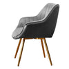 2pcs Dining Chairs Grey Velvet Padded Seat w/Gold Metal Legs Kitchen Restaurant