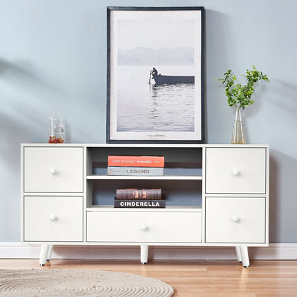 5 Drawers TV Stand Entertainment Unit Sideboard Storage Cabinet Living Room Wood