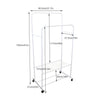 White Elegant Garment Dual Clothes Rack Rail Rolling Hanging Shelf Closet Storag